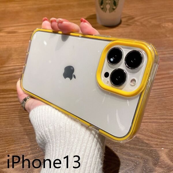iphone13ケース カーバー TPU 可愛い お洒落 韓国 イエロー 軽量 ケース 耐衝撃815