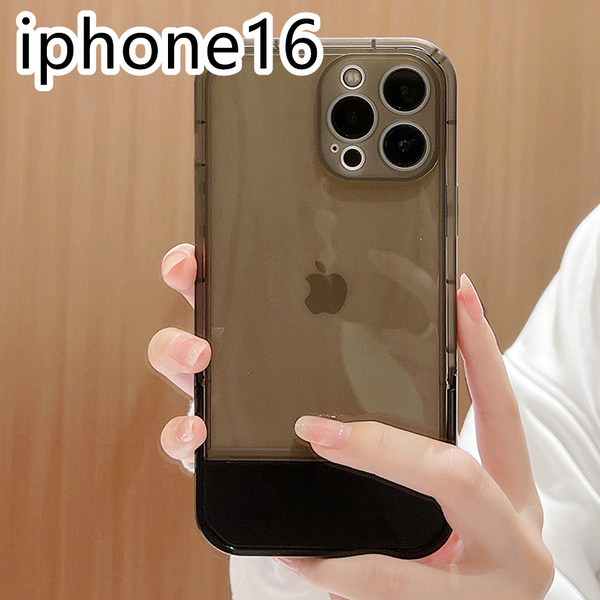 iphone16ケース カーバー TPU 可愛い スタンド付き 白 軽量 ケース 耐衝撃1a