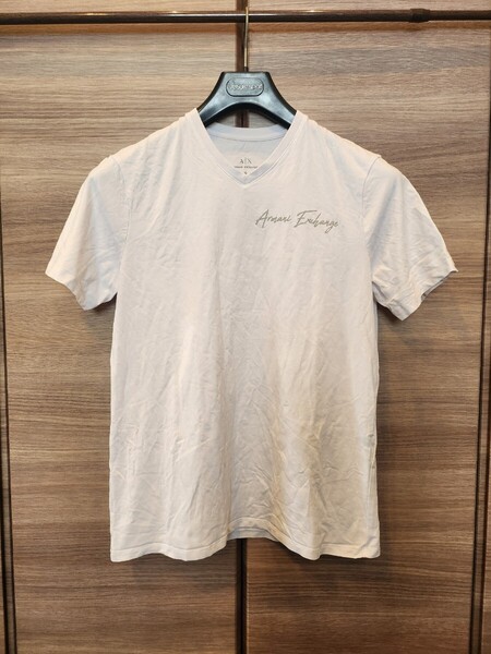 ★ ARMANI EXCHANGE (アルマーニエクスチェンジ) Vネック 半袖Tシャツ 白 綿 コットン ★
