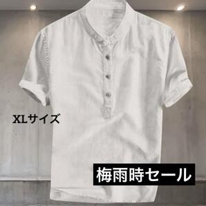 リネン シャツ メンズ おしゃれ 麻 スタンドカラー アパレル スタイリッシュ