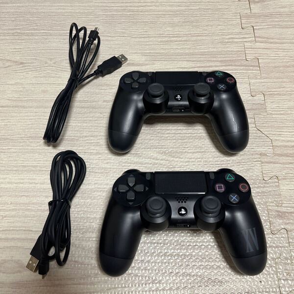 PS4 ワイヤレスコントローラー DUALSHOCK4 CUH-ZCT2J ブラック 2個セット USBケーブル付き