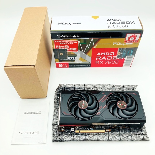 【動作美品】SAPPHIRE PULSE RADEON RX 7600 GAMING 8GB GDDR6 グラフィックスボード