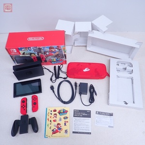 動作品 NSW ニンテンドー SWITCH スイッチ 本体 HAC-001 スーパーマリオ オデッセイ セット 任天堂 Nintendo 箱/キャリングケース付【20