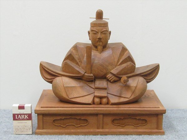 天神様 木彫り】井波彫刻 6寸 樟 大沢 秀樹 作 <一級井波木彫刻