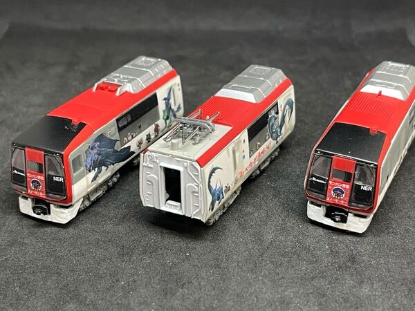 送料無料 中古 ジャンク 組み立て済み 加工品 バンダイ BANDAI Bトレ Bトレインショーティー 長野電鉄2100系 モンハン特急 スノーモンキー