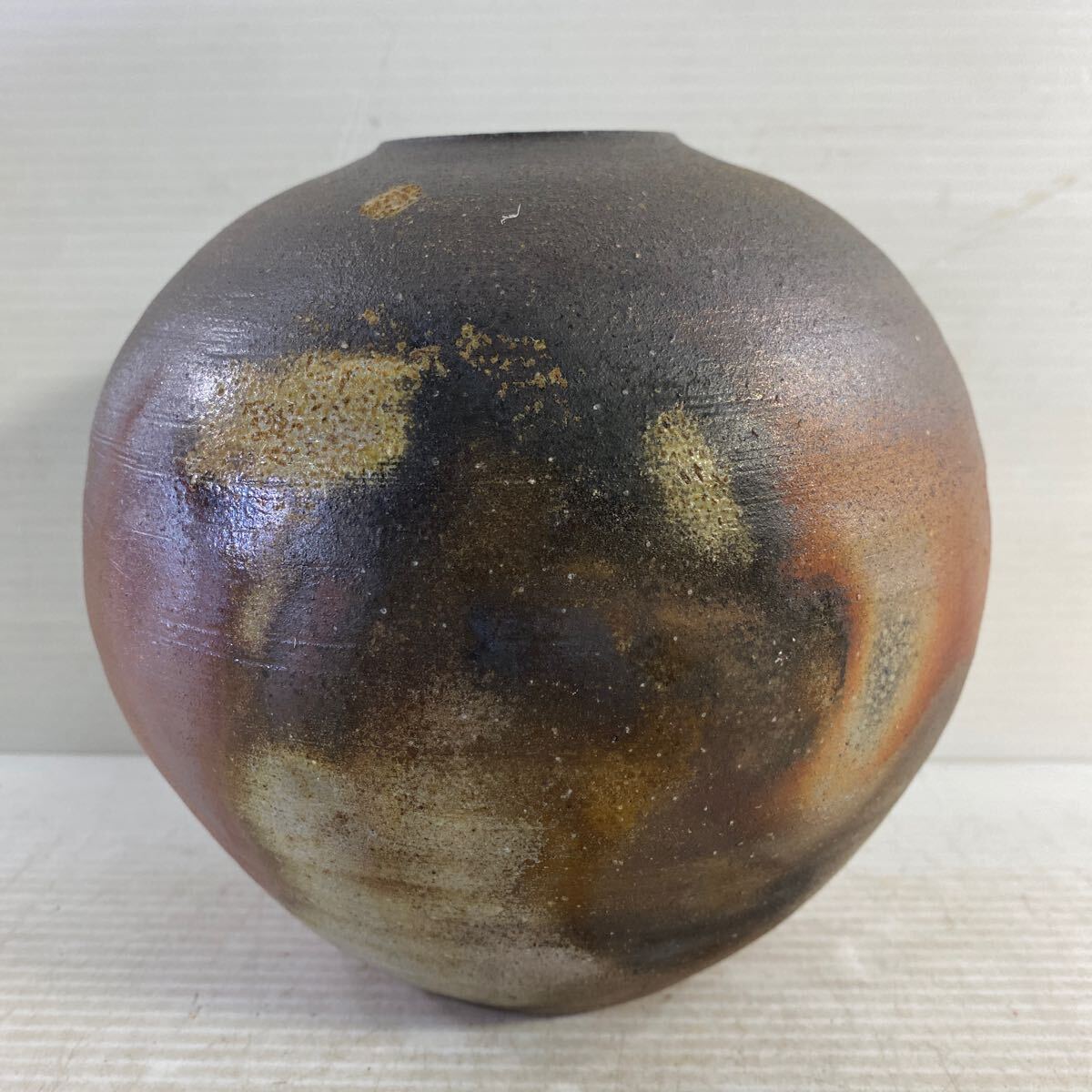 備前焼 現代作家 作品 彫りサイン有り 壺 大壺 花入れ 花生け