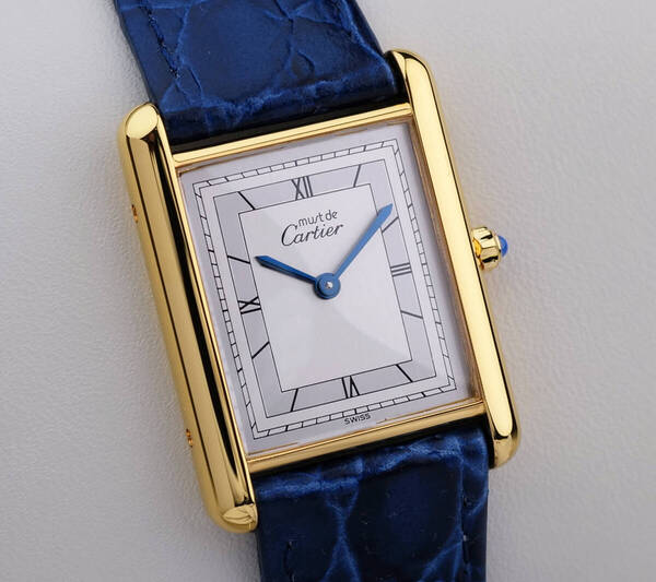 美品 カルティエ マスト タンク シルバー文字盤 ローマン LM Cartier