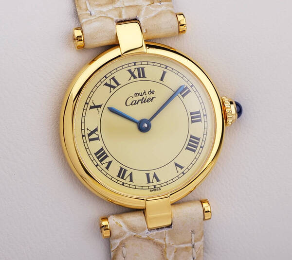 美品 カルティエ マスト ヴァンドーム アイボリー ローマン SM Cartier
