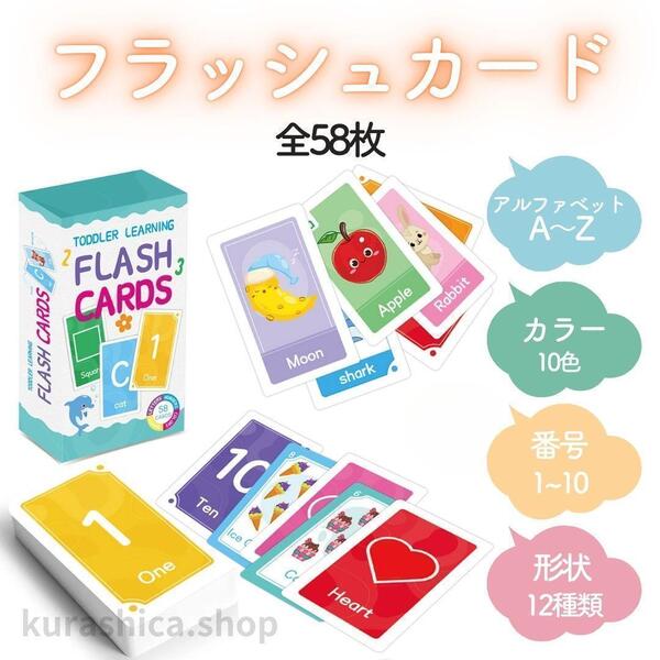 フラッシュカード モンテッソーリ 知育玩具 知育カード 幼児教育 暗記力 記憶力 英語 数学 国語 理科 社会 英単語 受験 留学 1