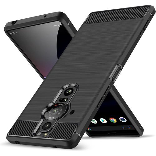 Xperia Pro-I ケース 耐衝撃 シリコン 炭 51B SOG03 スマートフォンケース 黒 LS-80 210