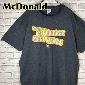 McDonald マクドナルド メニューハック プリント Tシャツ 半袖 輸入品 春服 夏服 海外古着 会社 企業 ファストフード ジャンクフード