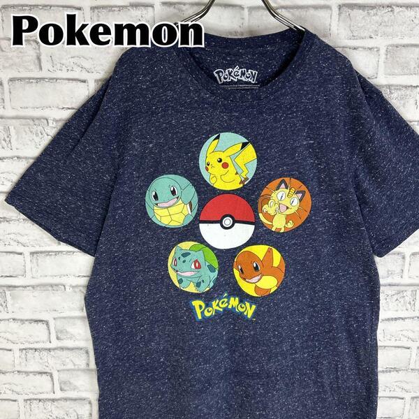 Pokemon ポケットモンスター ピカチュウ 御三家 ニャース Tシャツ 半袖 春服 夏服 海外古着 テレビ アニメ キャラクター ポケモン ゼニガメ