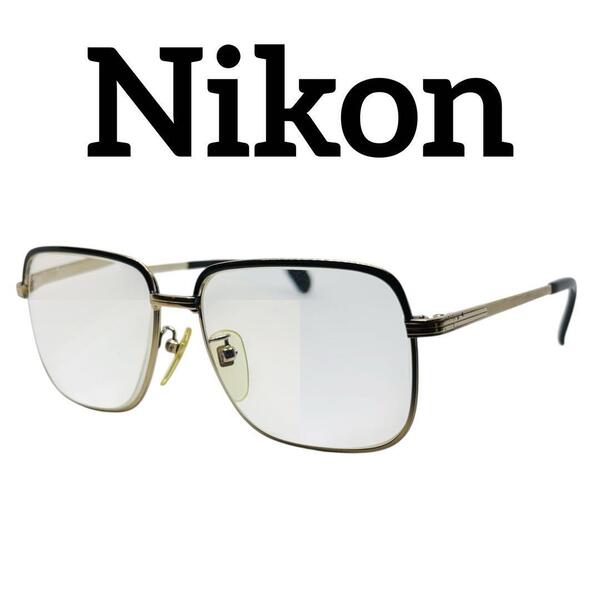 80S ヴィンテージ Nikon ニコン 眼鏡 メガネ FB484 ゴールド 度入りレンズ デッドストック アンティーク メンズ フレーム