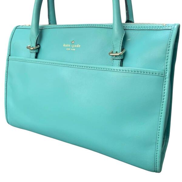 kate spade NEW YORK ケイトスペード ニューヨーク ハンドバッグ トートバッグ レザー ターコイズブルー 肩掛け