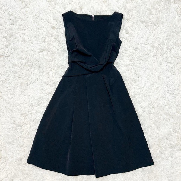 美品 FOXEY NEW YORK フォクシーニューヨーク ワンピース ブラック ドレープデザイン