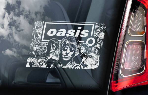 ◆送料無料【オアシス/Oasis】外張り カーステッカー 150×100mm@外貼り カー ステッカー ウインドウ シール Rock ロックバンド M1 2298-1