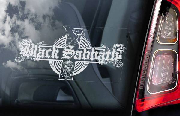 ◆送料無料【ブラック・サバス】外張り カーステッカー 220×100mm@外貼り カー ステッカー@ロックバンド ブラックサバス M1@2485-5