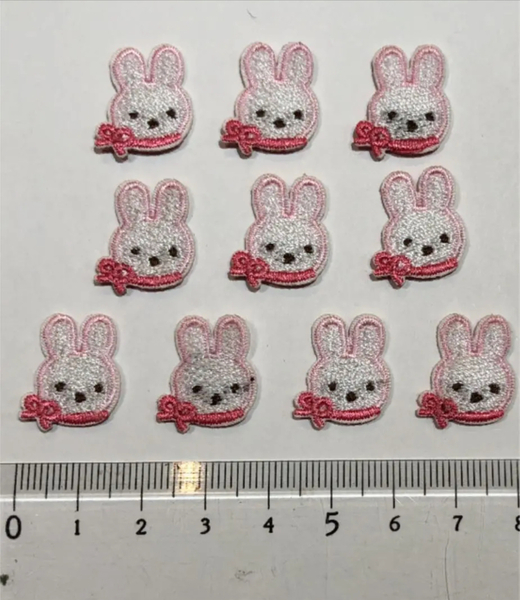 10枚組 ワッペン 刺繍ワッペンアイロンワッペン アップリケ ワンポイント ウサギさんワッペン