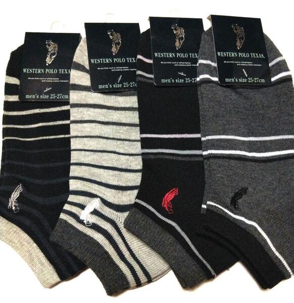 紳士靴下WESTERNPOLOTEXAS メンズアンクレットショートソックス4足