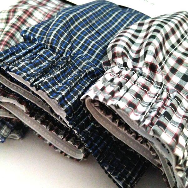 メンズシンプルトランクス4枚セット 定番チェック柄 Mサイズ