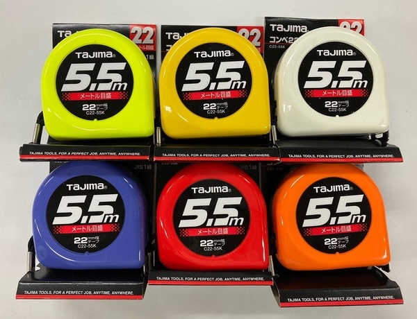 未使用 #701■ タジマ C22-55K コンベ22 5.5m メートル目盛 6個セット