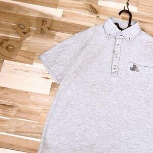 【ブラック&ホワイト】ラインストーン ロゴ ゴルフ 半袖ポロシャツ M グレー【HFby6PR】メンズ・洋服・春夏【N7X4K3H】