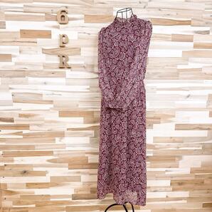 【ザラ】シフォン 花柄ペイズリー ロング ワンピース 総柄 S 赤×アイボリー【HFby6PR】レディース・洋服・春夏・秋冬【9RP8】