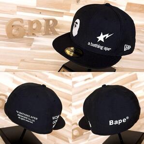 超激レア【ニューエラ×アベイシングエイプ】限定コラボ マルチ ロゴ キャップ 黒【HFby6PR】メンズ・帽子・春夏・秋冬【8QHP】