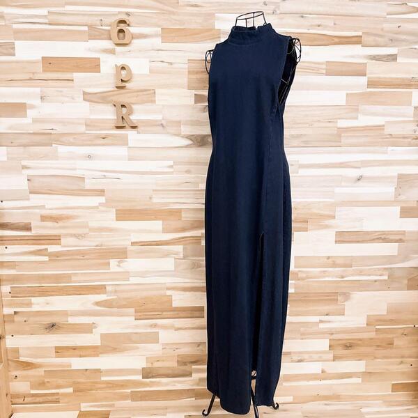 【ザラ】ロング デニム ノースリーブ ワンピース ロング スリット XL 紺【HFby6PR】レディース・洋服・春夏・秋冬【E7T4E4F】