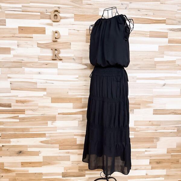 【スナイデル】透け感 ティアード ロング ノースリーブ ワンピース 黒ブラック【HFby6PR】レディース・洋服・春夏【N9T4V7F】