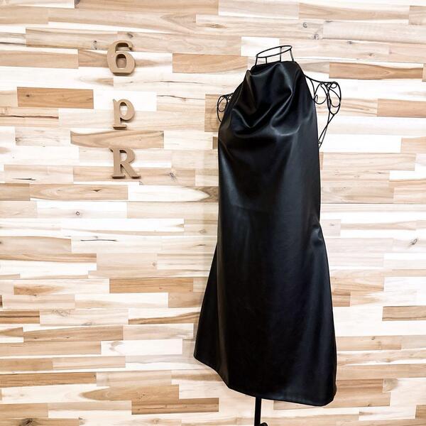 【ザラ】ZARA フェイク レザー サロペット ワンピース XXL 黒ブラック【HFby6PR】レディース・洋服・春夏【M3Y9H4U】