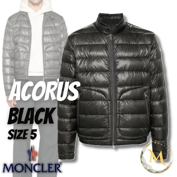 ◆定価21万円【新品未使用タグ付き・本物保証】MONCLER ACORUS 軽量ダウンジャケット TG5 ブラック色 黒色 XXL 専用収納袋付き