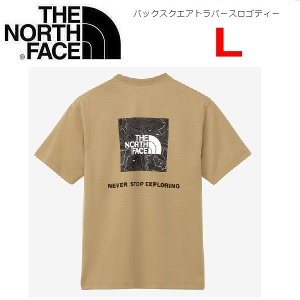 THE NORTH FACE ザノースフェイス バックスクエアトラバースロゴTシャツ カーキ L NT32543 メンズ Tシャツ アウトドア キャンプ