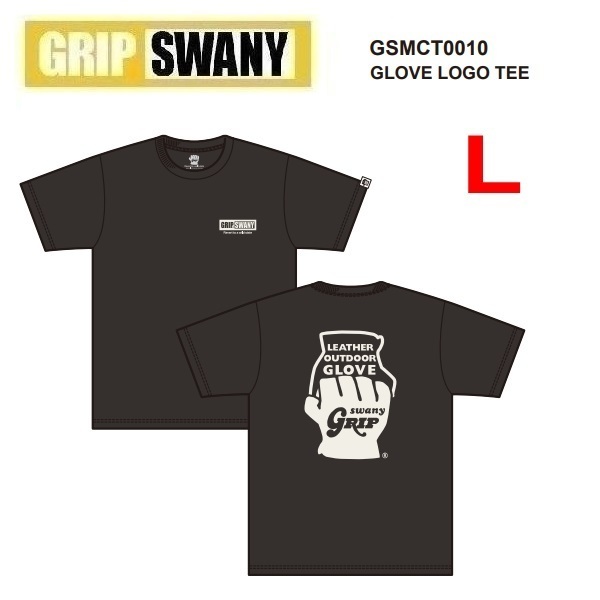 GRIP SWANY グリップスワニー グローブロゴTシャツ ブラック L GSMCT0010 メンズ Tシャツ バックプリント アウトドア