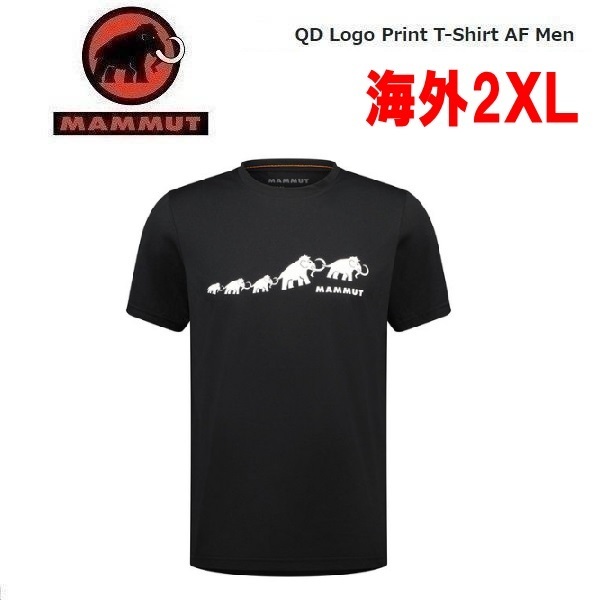MAMMUT マムート ロゴプリントTシャツ アジアンフィット ブラックPRT3 海外2XL 1017-02012 メンズ アウトドア Tシャツ