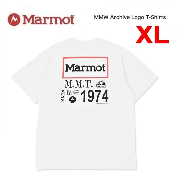 Marmot マーモット MMW アーカイブロゴTシャツ ホワイト XL MST077 メンズ Tシャツ バックプリント アウトドア