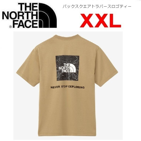 THE NORTH FACE ザノースフェイス バックスクエアトラバースロゴTシャツ カーキ XXL NT32543 メンズ Tシャツ アウトドア キャンプ