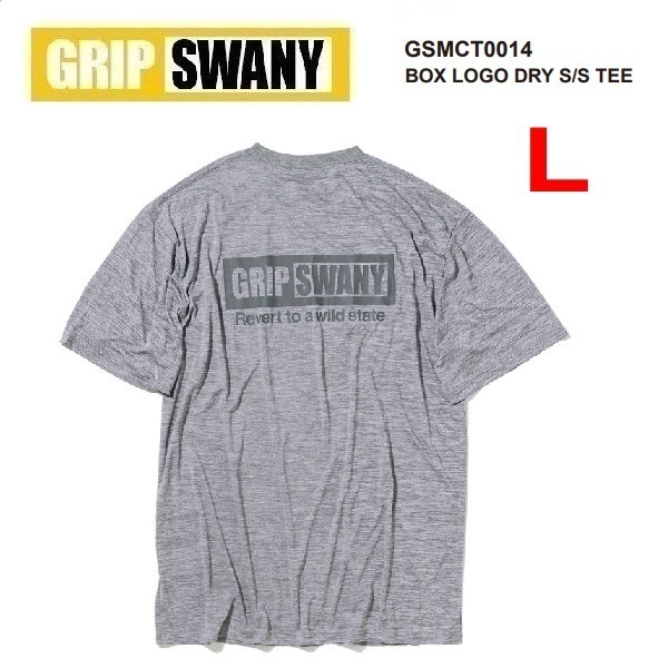 GRIP SWANY グリップスワニー ボックスロゴ ドライTシャツ グレー L GSMCT0014 メンズ 速乾Tシャツ アウトドア
