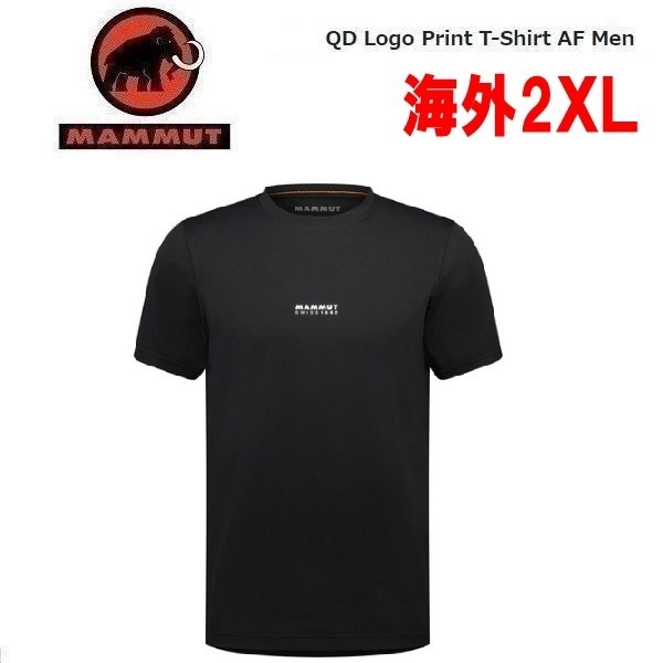 MAMMUT マムート ロゴプリントTシャツ アジアンフィット ブラックPRT1 海外2XL 1017-02012 メンズ アウトドア Tシャツ