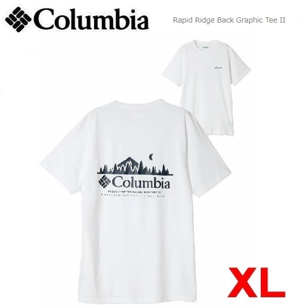 Columbia コロンビア ラピッドリッジバックグラフィックTシャツ ホワイト XL AJ2960 メンズ Tシャツ アウトドア キャンプ