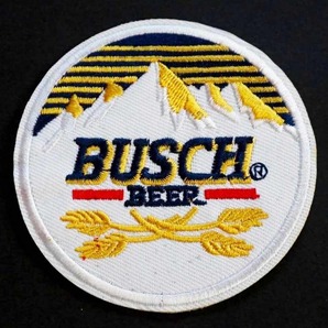 《黄昏雪山BS金麦》■新品『BUSCH BEER』 アメリカ ビール 刺繍ワッペン(パッチ)■サバゲー ミリタリー ファッション■衣類・衣服DIY