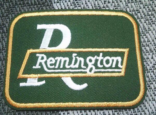 《軍緑濃黄色RM 角丸四角》激渋◆Remington レミントン 刺繍ワッペン◇激渋◆ミリタリー サバゲー◆ライフル アメリカ■洋服・衣類DIY
