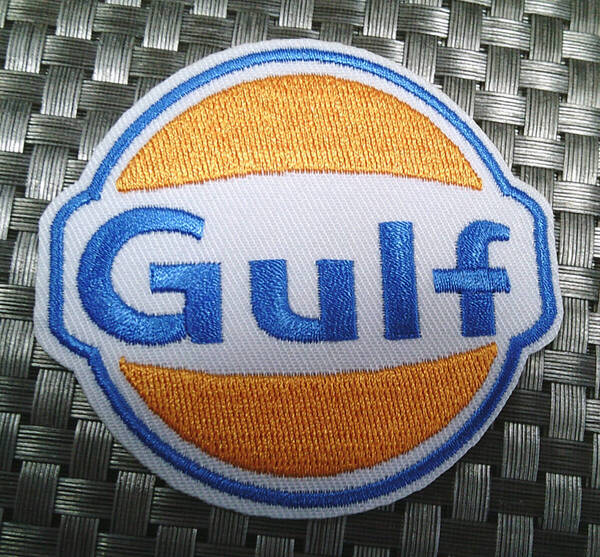 《白橙空Gf油》《橙白青Gf》油魂◆新品ガルフ Gulf Oil オイル 石油 刺繍ワッペン◆自動車 CAR BUS◇サバゲー・コスプレ・ミリタリー