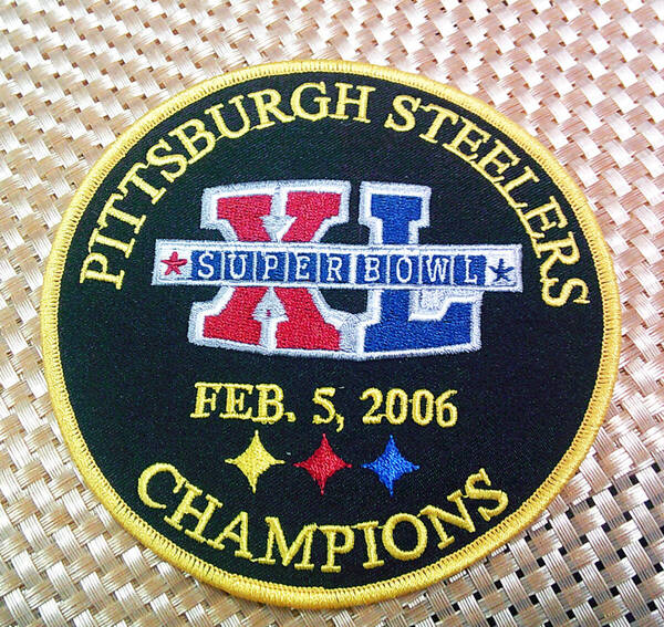《大型2006XL優勝PB黒黄》新品NFLピッツバーグ・スティーラーズPittsburgh Steelers 刺繍ワッペン◆スーパーボウルSuper Bowl XL アメフト