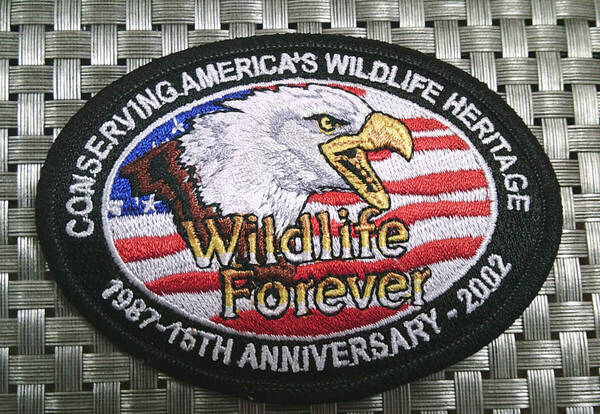 NM《黒楕円WF星条旗US白頭鷲》激渋■ 星条旗 白頭鷲 イーグル Wildlife Foreve USA刺繍ワッペン◆アメリカ USA■ 洋服・衣類・衣服DIY