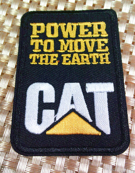 《MD黒縦CT白黄》《黒CAT》新品キャタピラー Caterpillar 刺繍ワッペン(パッチ)◆アメリカ ■建設 鉱山 重機 ■洋服・衣類・衣服DIY