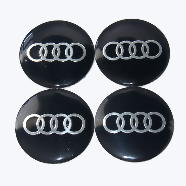 Audi アウディ ホイールキャップステッカー ブラック 56mm 4枚
