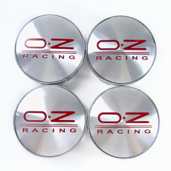 OZ ホイールキャップ センターキャップ ハブキャップ 60mm シルバー×レッド 4個セット