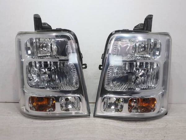 キレイ 破損無し 後期 HID 【コーティング済】 車検〇 キセノン LE06G6166 管理BR57-8 エブリィ DA64W DG64W スクラム ヘッドライト 左右