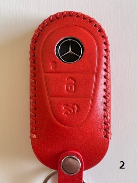 牛革ぴったりフィット ベンツ スマートキーケース W223 オレンジ色 2